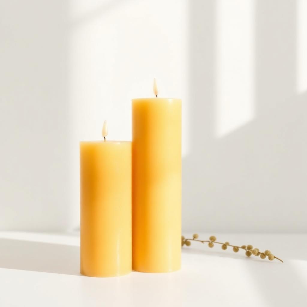 3 PCS Beeswax Pillar Candles